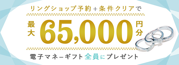 式場探しと条件クリアで絶対もらえる!最大65000円分電子マネーギフトプレゼント!