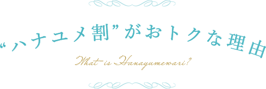 “ハナユメ割”がおトクな理由