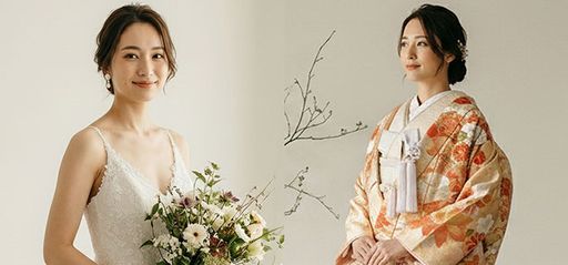 和装の新郎新婦のフォトウェディングイメージ