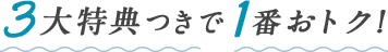 3大特典つきで1番おトク！