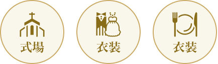 式場・衣装・料理のイメージイラスト