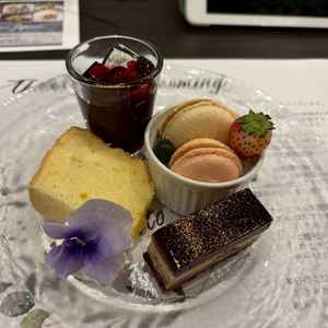 試食会デザート　見た目も可愛いデザートで、味も上品で甘すぎず美味しかったです。