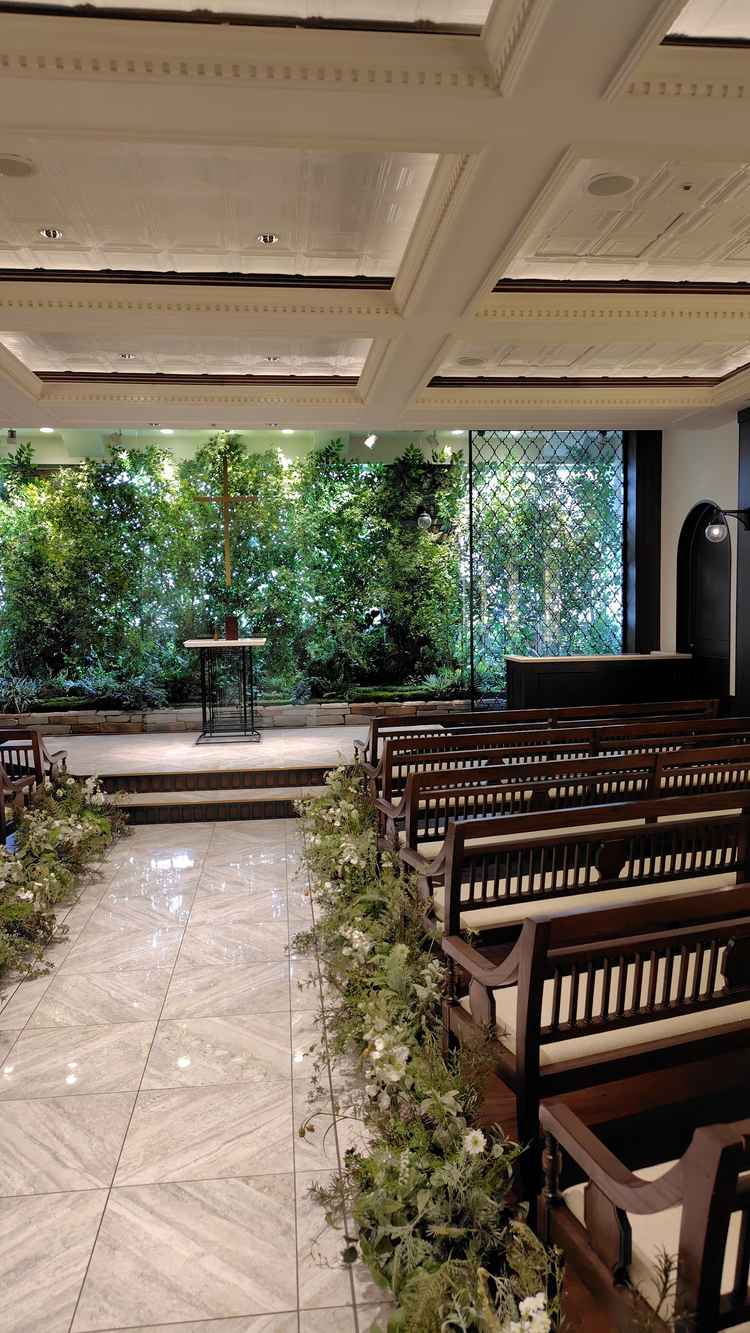 チャペル。ゲストとの距離がかなり近い。