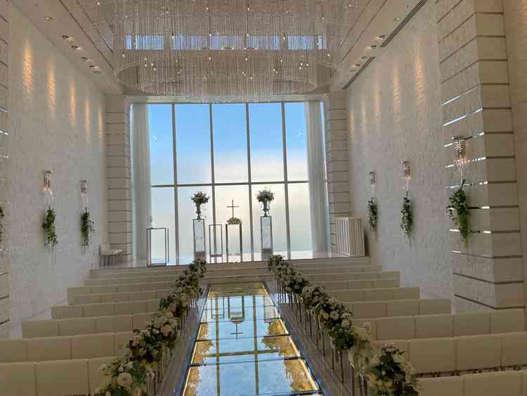 式場です。晴れていたので綺麗でした。