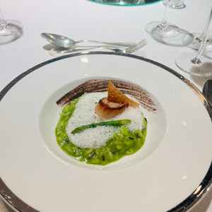 ホタテとアスパラガスのリゾット