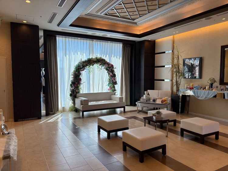 披露宴会場ニューヨークスイート前のロビー