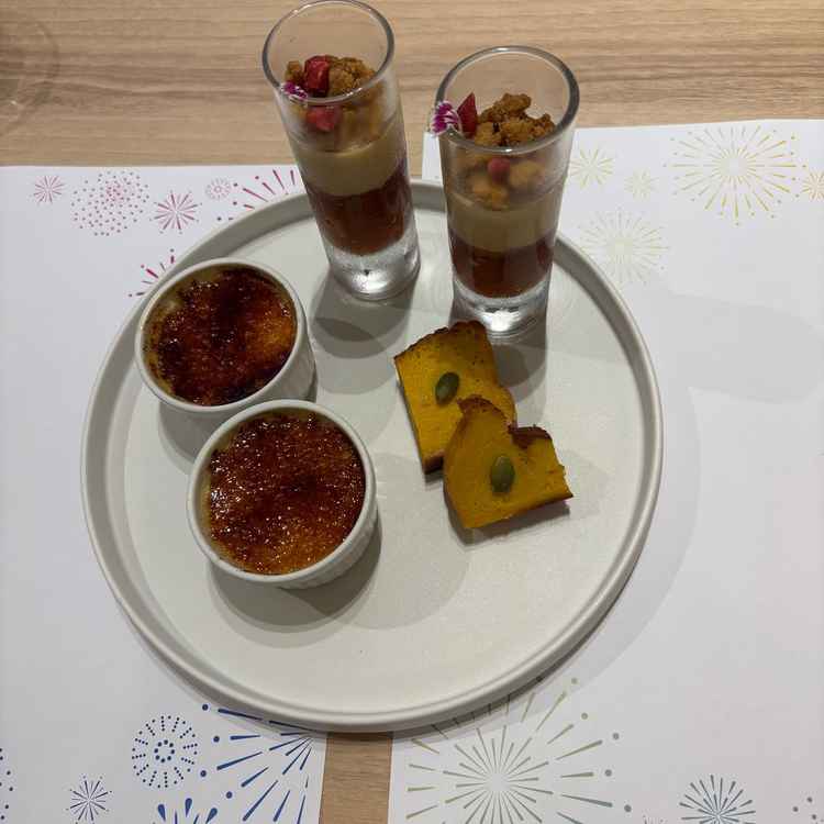 試食でいただいたデザート！ブリュレ美味しすぎた！！