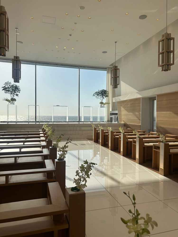 チャペルの内観です。海が絶景でした！