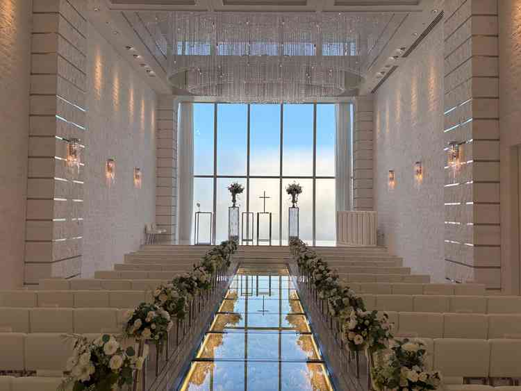 最上階のチャペルです。天神の真ん中とは思えない開放感でした。