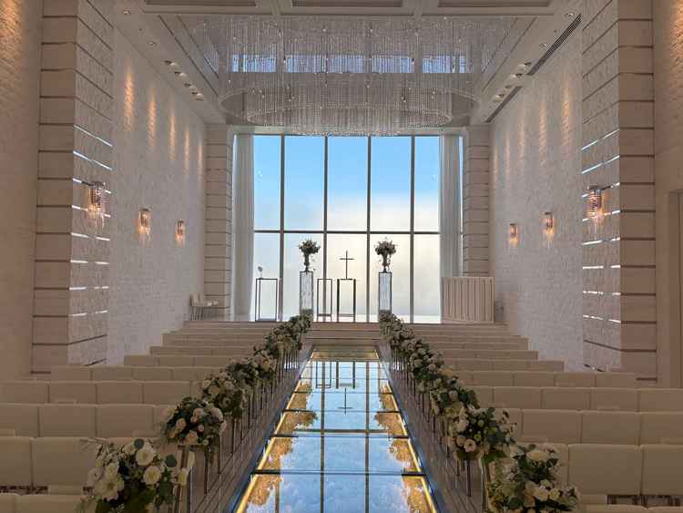 最上階のチャペルです。天神の真ん中とは思えない開放感でした。