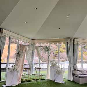 ミラージュの会場に続くガーデンです。こちらでデザートビュッフェや披露宴の後半を行うことが多いようです