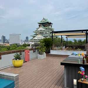 テラスから大阪城が見える点は素晴らしいです