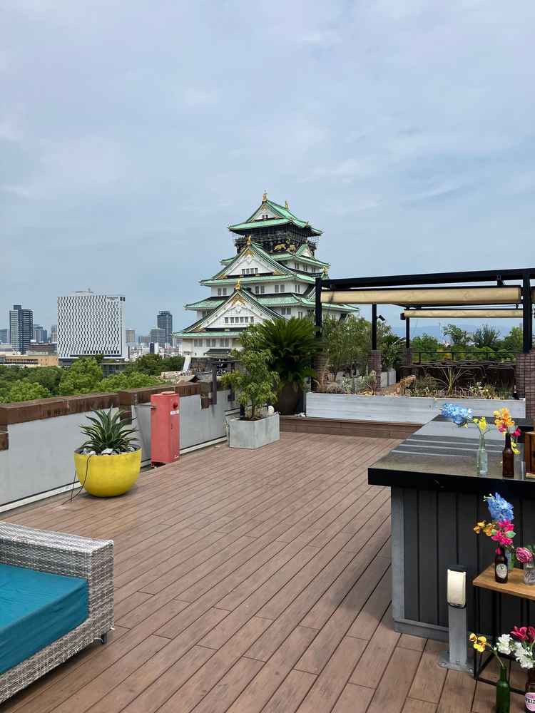 テラスから大阪城が見える点は素晴らしいです