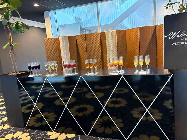 ウェルカムドリンクがカラフルで写真映えする。