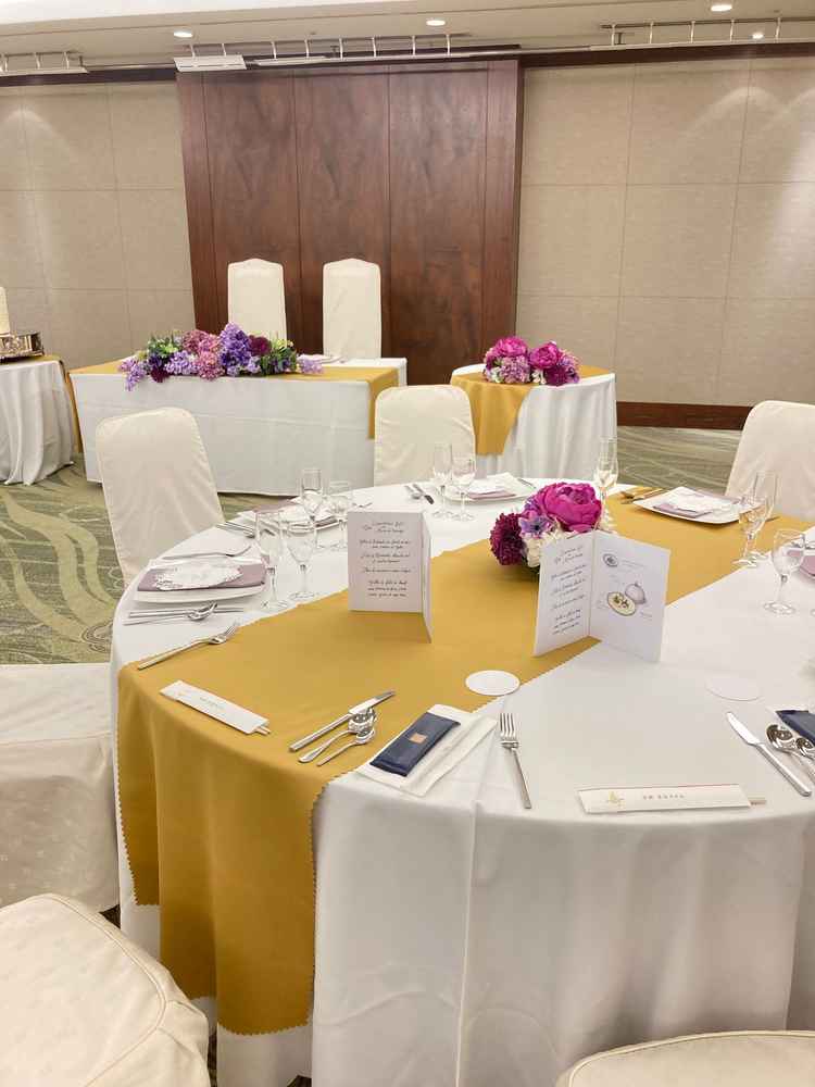 試食をさせてもらったお部屋です。披露宴はこんなふうにしてもらえるのかな？と想像ができました。