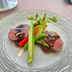 試食させていただいたメインのお肉料理。フレンチとフレンチジャポネの2種類
