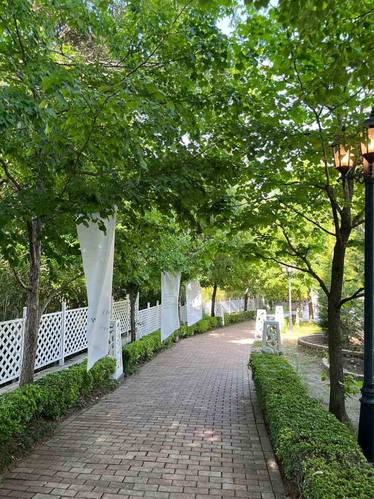 2番目に大きい披露宴会場へ続く道です。秋になると紅葉が綺麗だそうです。