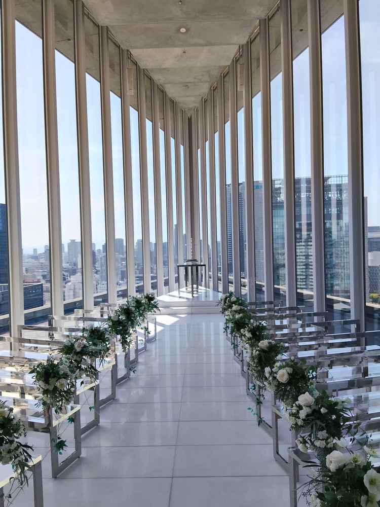 チャペルに入って正面から撮った写真。快晴で景色がキレイでした。