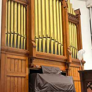 パイプオルガン。11メートるある天井に響き渡る音色をぜひ聴きたい。存在感抜群のパイプオルガン！