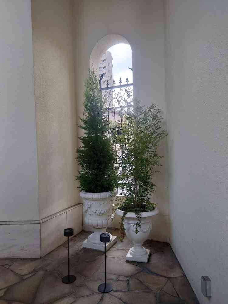 親族控室真横の式場内喫煙場所の写真。喫煙者親族がいるため、ありがたい。