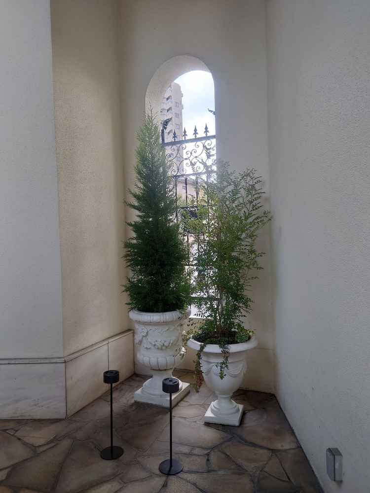 親族控室真横の式場内喫煙場所の写真。喫煙者親族がいるため、ありがたい。