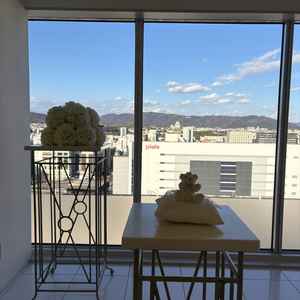 挙式会場からの眺め。姫路城が正面に見えます。