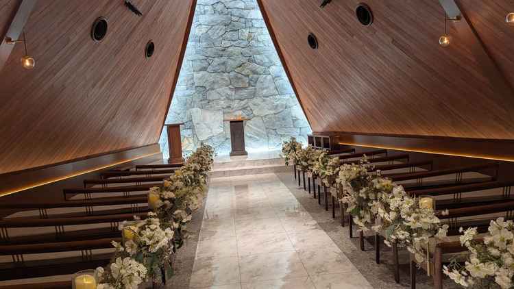 長さの程よいバージンロード