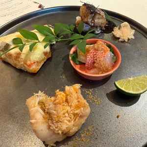 えびアレルギーだった彼に合わせて魚料理。アレルギー対応していただいても味はとても美味しかったです