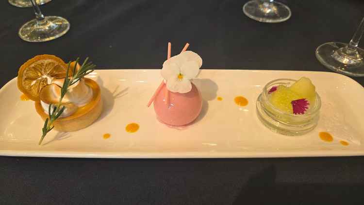 試食のデザート。見た目が華やかでかわいらしい。