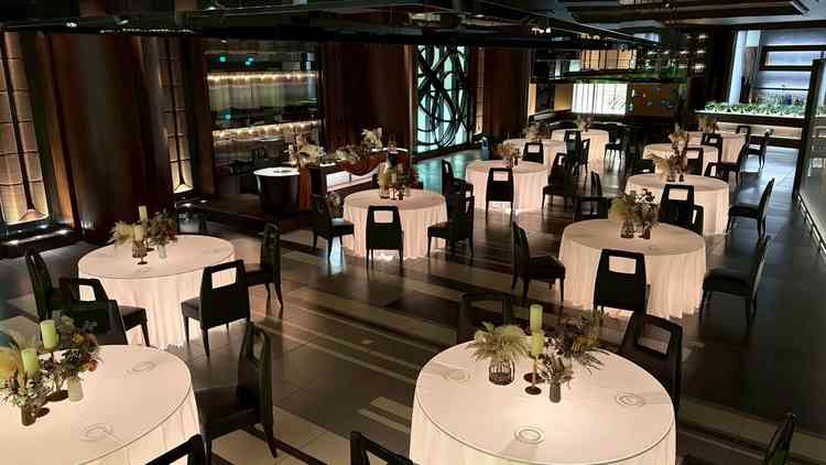 披露宴会場の写真。