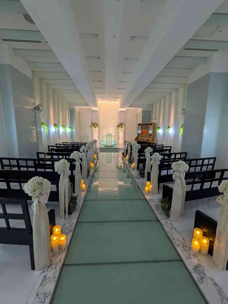 式場のチャペル。広くて雰囲気が良かった