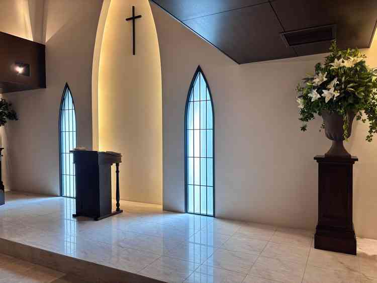 教会の前の方です。