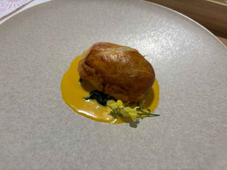 料理:平目のアンクルート。フェアの中で特に魅力に感じた料理です