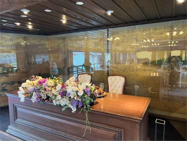 後ろには日本画の背景に、照明もしっかりある感じだったので、逆光対策もしっかりしてあった。