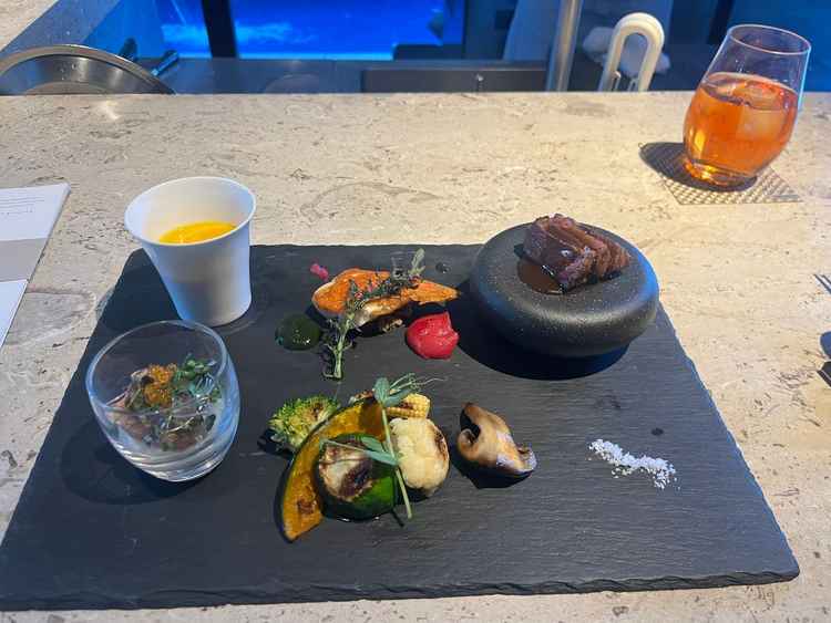 式当日にいただけるコースをいただきました。全て少し和風で美味しかったです。