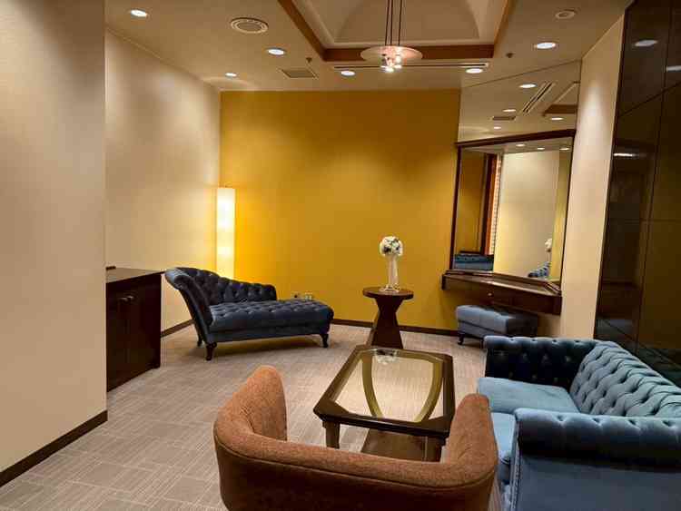 新郎新婦の控室の写真。