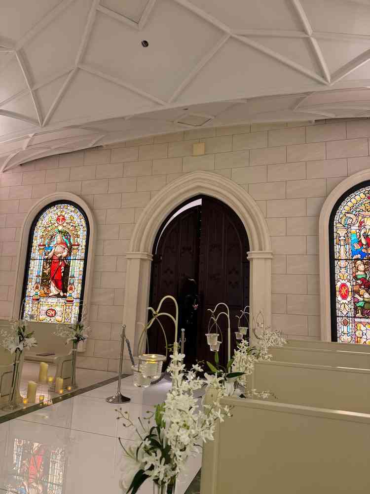 チャペルの後ろ側から絵になります。入退場も雰囲気が良いです。