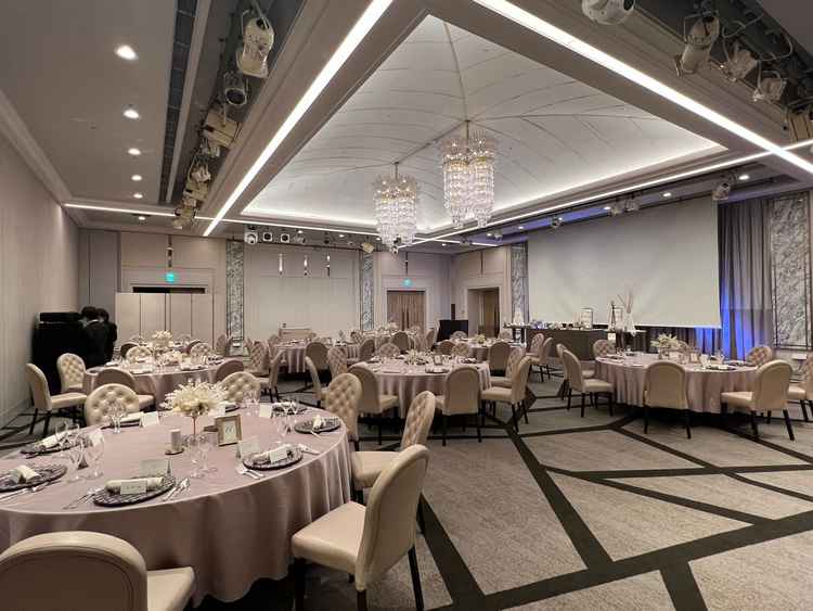 小さい方の披露宴会場。こちらでも十分な広さでした。