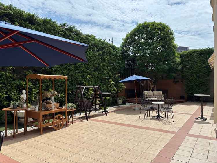 披露宴会場に隣接するテラス