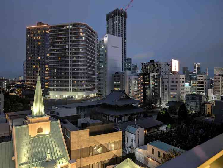 披露宴会場併設のテラスから