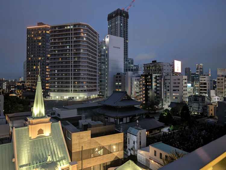 披露宴会場併設のテラスから