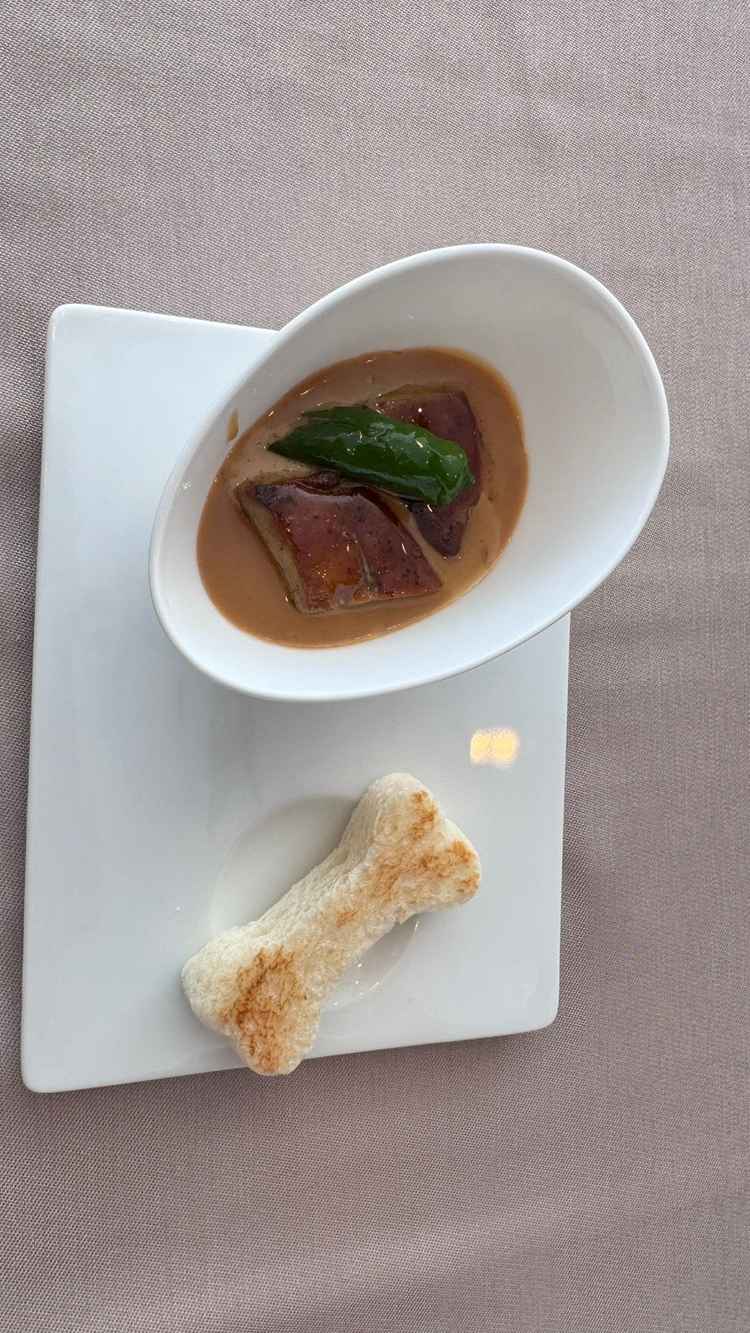 料理　犬を飼っていると伝えたところパンを骨型にしてくださりとてもホスピタリティを感じました。