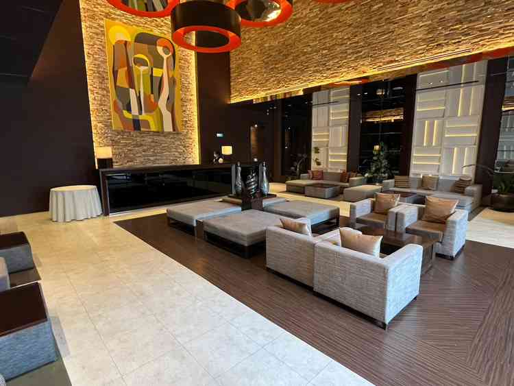 ゲスト控室とウェルカムボードなど持ち込み物を展示が可能な場所で特に天井のライトが素敵でした。