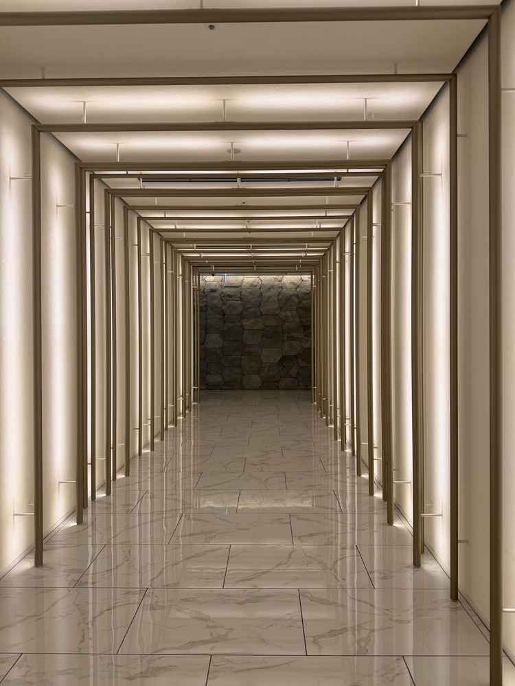 チャペルまでの光の道。撮影場所としても人気で写真に残したくなる雰囲気が魅力的。