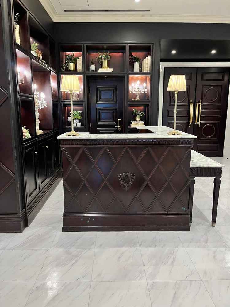 新郎側、新婦側で分けられた受付