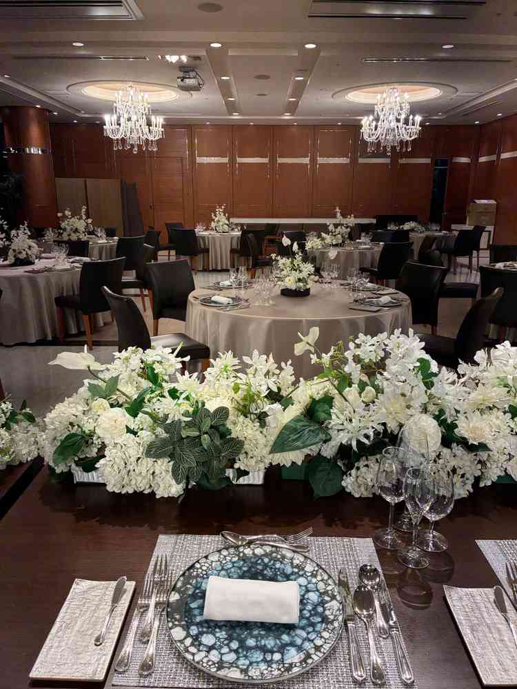 高砂から見たバンケット。カトラリーが良かった