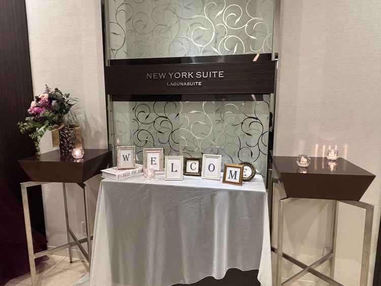 披露宴会場ウェルカムスペース。ちょうどいいサイズ感でした。