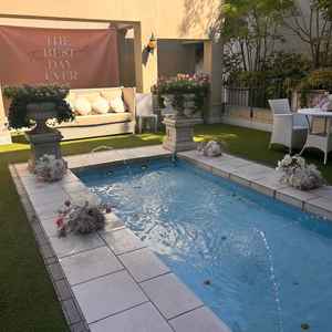 披露宴会場1にあるプール 少し特別な空間に出来て楽しそう