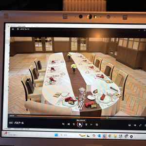 披露宴会場パルテール少人数のテーブルセッティング（工事中のため動画での拝見）