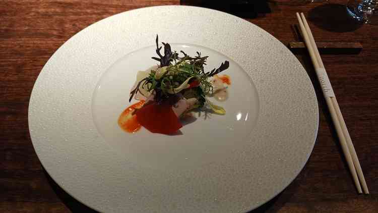 試食の料理。京野菜を使用していて美味しかった。